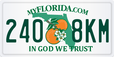 FL license plate 2408KM