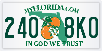 FL license plate 2408KO