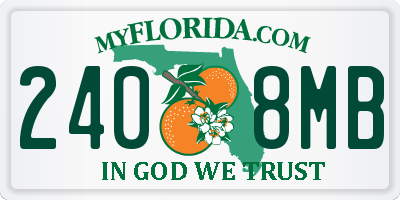 FL license plate 2408MB