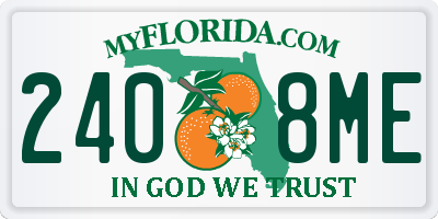 FL license plate 2408ME