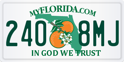 FL license plate 2408MJ