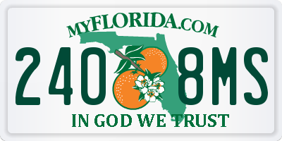 FL license plate 2408MS