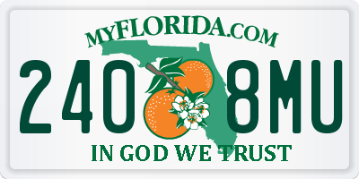 FL license plate 2408MU
