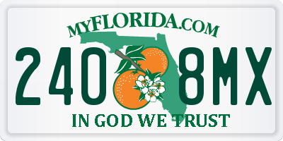 FL license plate 2408MX