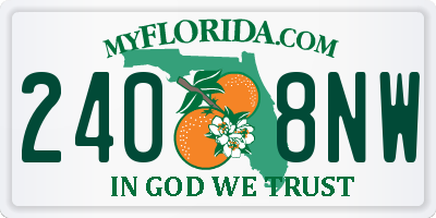 FL license plate 2408NW
