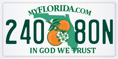 FL license plate 2408ON