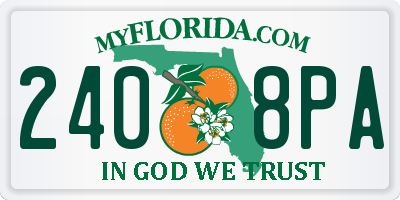 FL license plate 2408PA