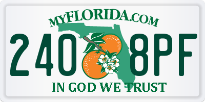 FL license plate 2408PF