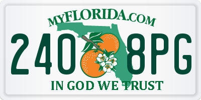 FL license plate 2408PG