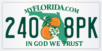 FL license plate 2408PK