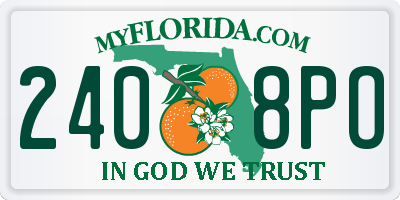 FL license plate 2408PO
