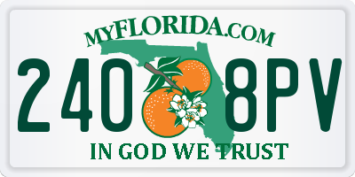 FL license plate 2408PV
