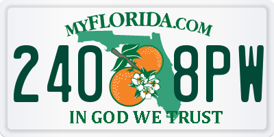 FL license plate 2408PW