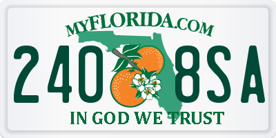 FL license plate 2408SA