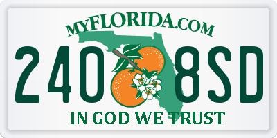 FL license plate 2408SD