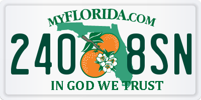 FL license plate 2408SN