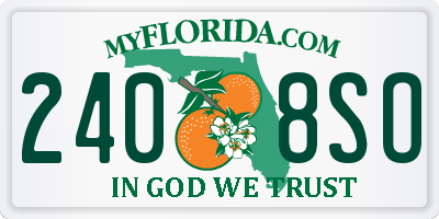 FL license plate 2408SO