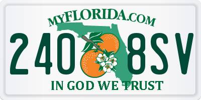 FL license plate 2408SV