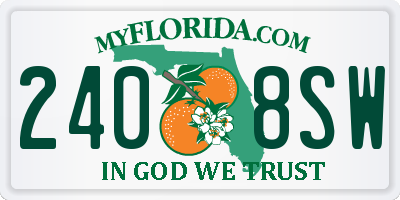 FL license plate 2408SW