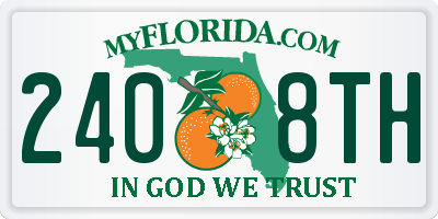 FL license plate 2408TH