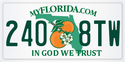 FL license plate 2408TW