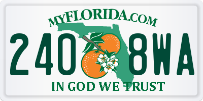 FL license plate 2408WA