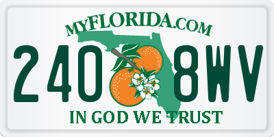 FL license plate 2408WV