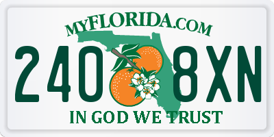 FL license plate 2408XN