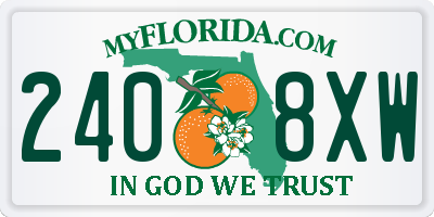 FL license plate 2408XW