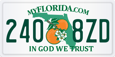 FL license plate 2408ZD