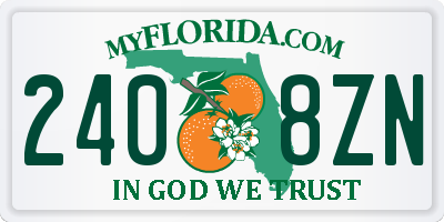 FL license plate 2408ZN