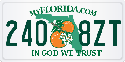 FL license plate 2408ZT