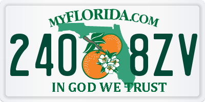 FL license plate 2408ZV
