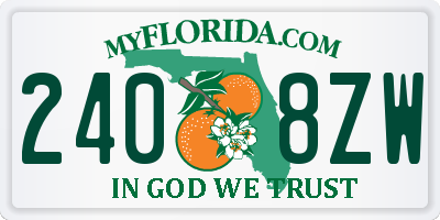 FL license plate 2408ZW