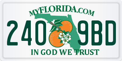 FL license plate 2409BD