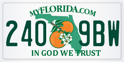 FL license plate 2409BW