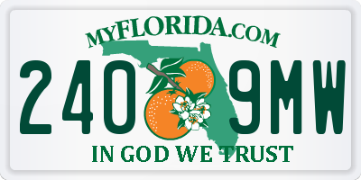 FL license plate 2409MW