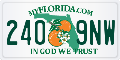 FL license plate 2409NW