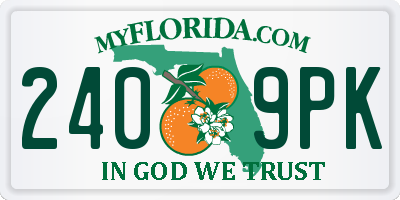 FL license plate 2409PK