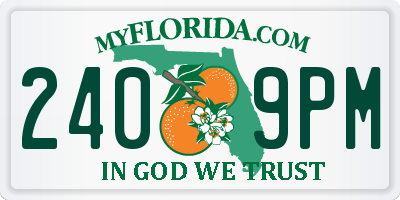 FL license plate 2409PM