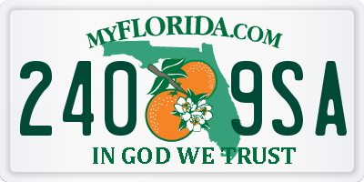 FL license plate 2409SA