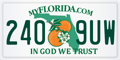 FL license plate 2409UW