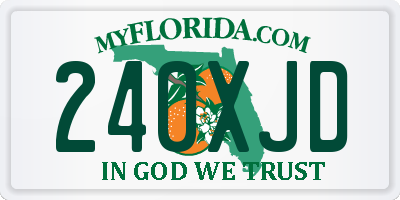 FL license plate 240XJD