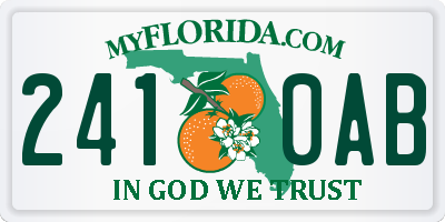 FL license plate 2410AB