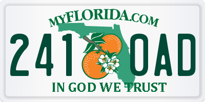 FL license plate 2410AD