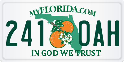 FL license plate 2410AH