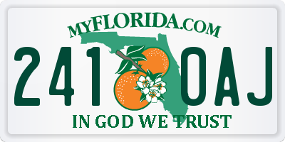 FL license plate 2410AJ