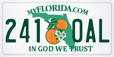 FL license plate 2410AL