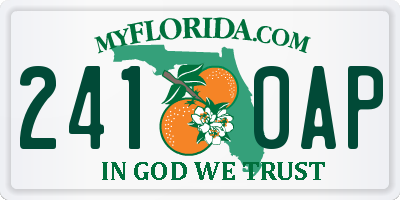 FL license plate 2410AP