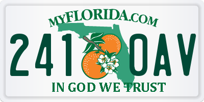 FL license plate 2410AV
